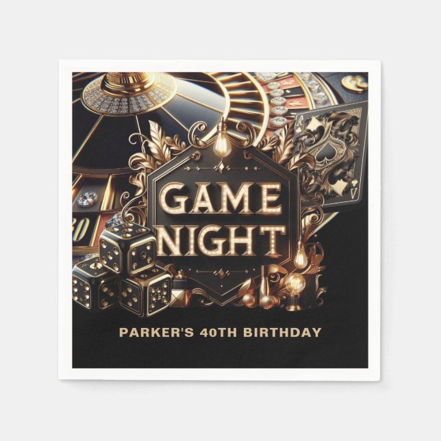 Casino Game Night Custom Napkins (Front)