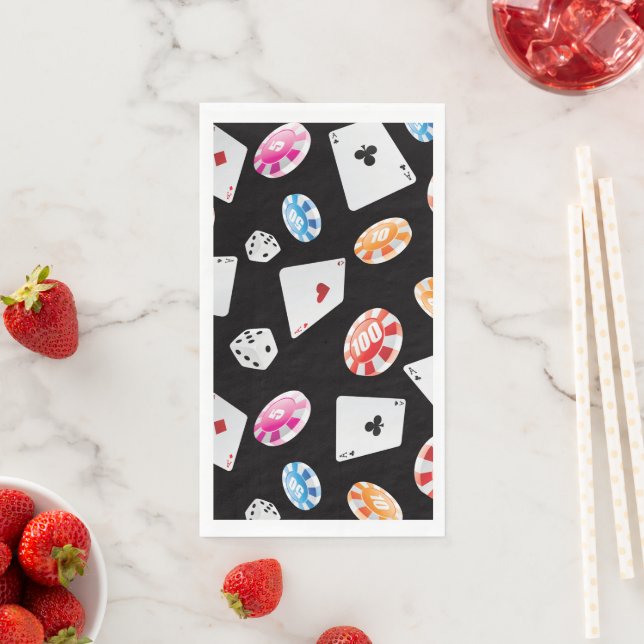 Casino, Games accessories pattern 2 Paper Guest Towels (Insitu)