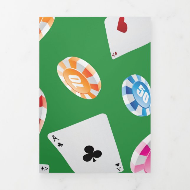 Casino, Games accessories pattern 4 Tri-Fold Holiday Card (Cover)