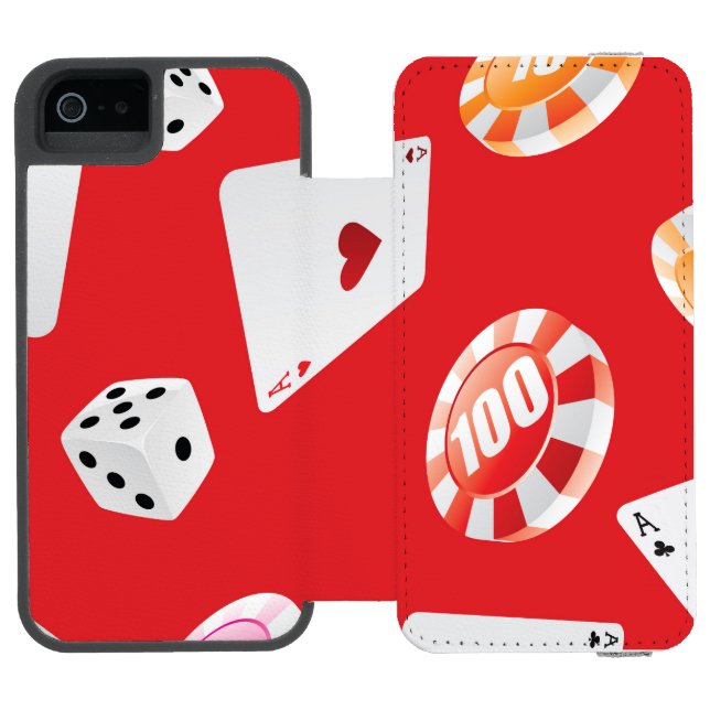 Casino, Games accessories pattern 5 Incipio iPhone Wallet Case (Folio Open)