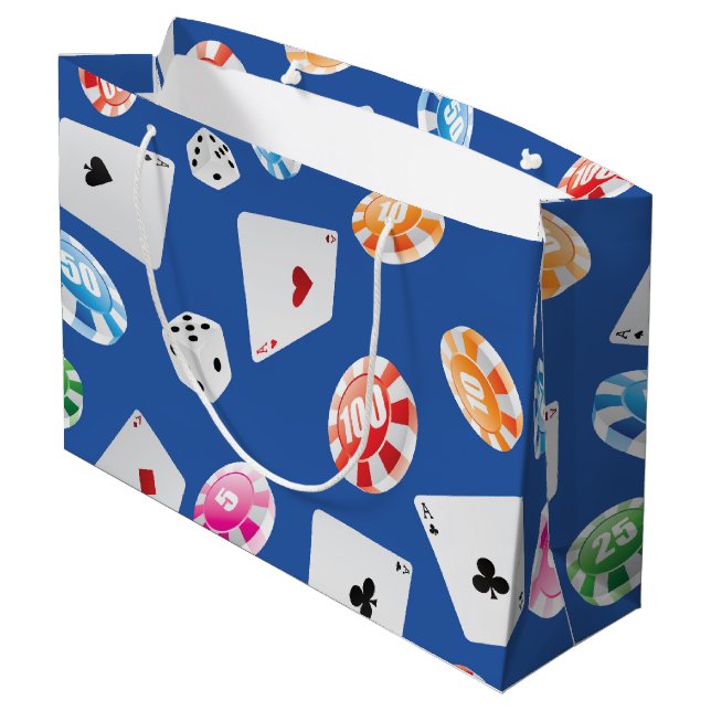Casino, Games accessories pattern 6 Large Gift Bag (Back Angled)