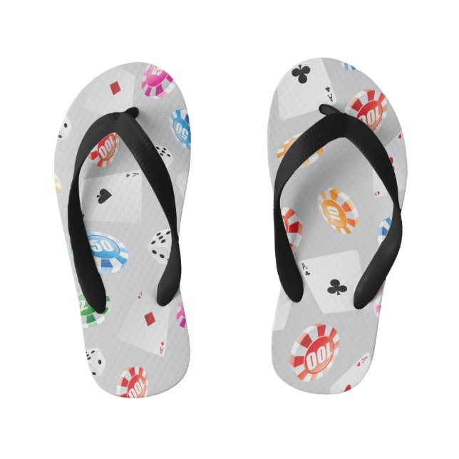 Casino, Games accessories pattern 8 Kid's Flip Flops (Footbed)