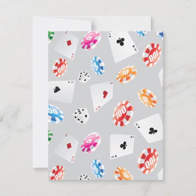 Casino, Games accessories pattern 8 Note Card (Front)