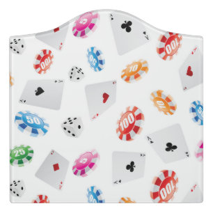 Casino, Games accessories pattern Door Sign