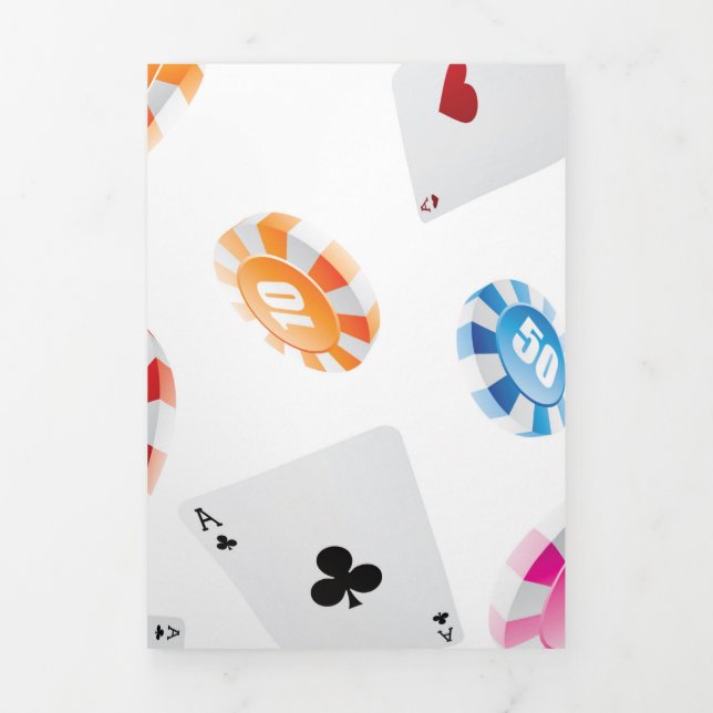 Casino, Games accessories pattern Tri-Fold Holiday Card (Cover)
