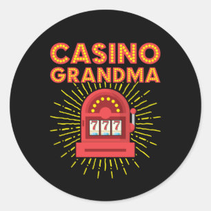 Casino Grandma Gambling Granny Classic Round Sticker