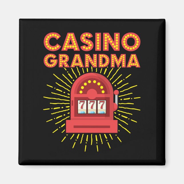 Casino Grandma Gambling Granny Magnet (Front)