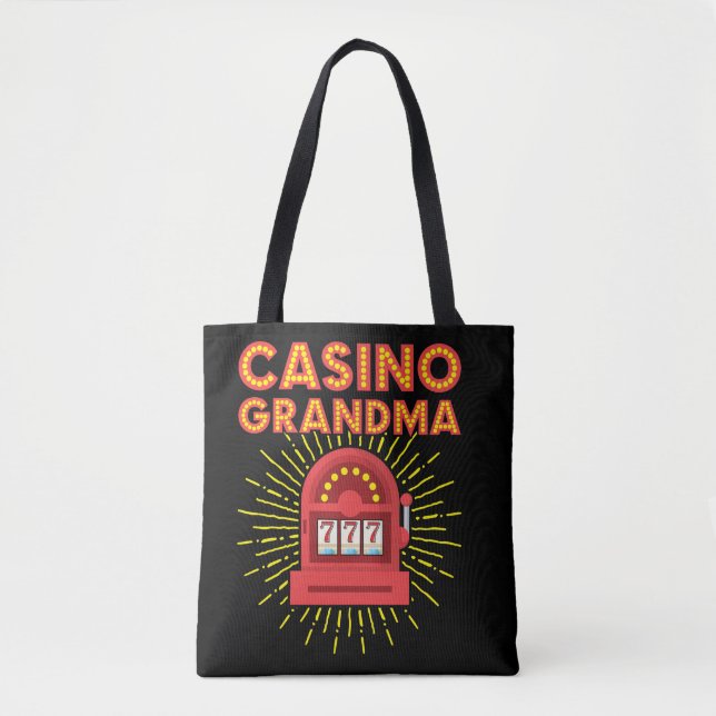 Casino Grandma Gambling Granny Tote Bag (Front)