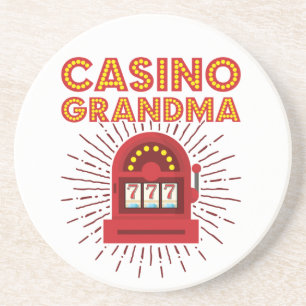 Casino Grandma Slot Machine Gambling Grandmother Coaster