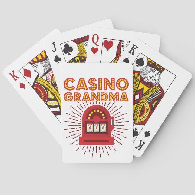 Casino Grandma Slot Machine Gambling Grandmother Poker Cards (Back)