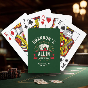 Casino Green Bachelor Party Custom Poker Night Cards