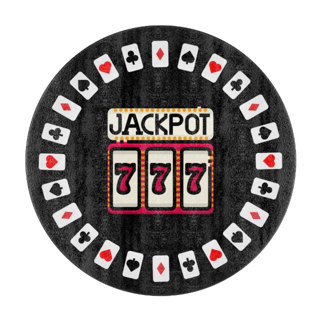 Casino Hit the Jackpot 777 Cutting Board (Front)