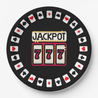 Casino Hit the Jackpot 777 Paper Plates