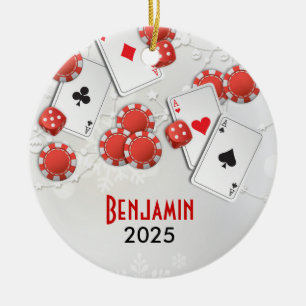 Casino Holiday Ceramic Ornament