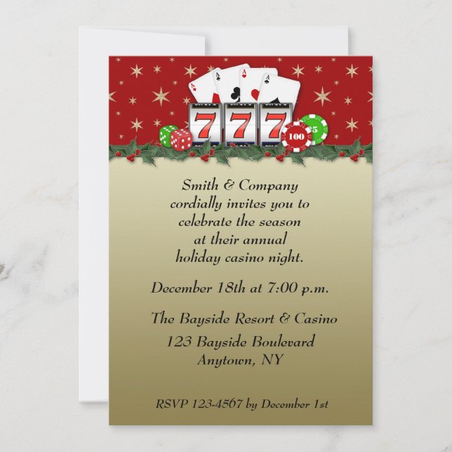Casino Holiday Invitation (Front)