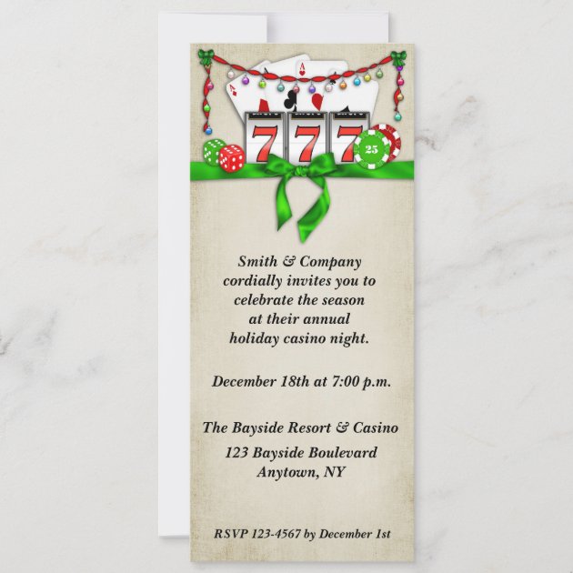 christmas party invite casino themed