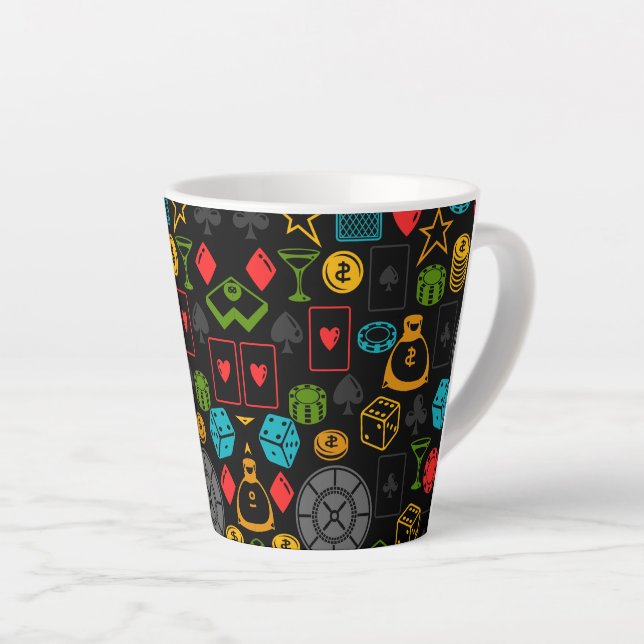 Casino Icons    Latte Mug (Right Angle)