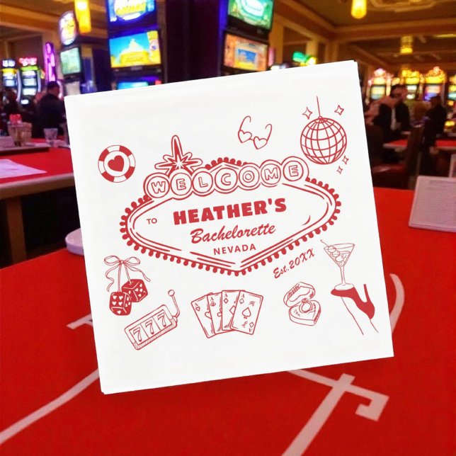 Casino Las Vegas Bachelorette Party Favors Napkins (Creator Uploaded)