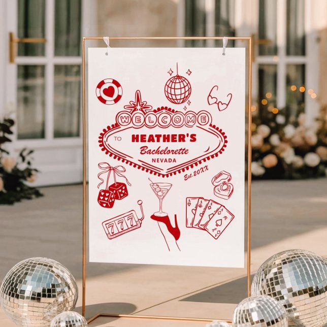 Casino Las Vegas Bachelorette Party Welcome Foam Board (Creator Uploaded)