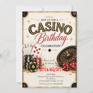 Casino Las Vegas Birthday Invitation