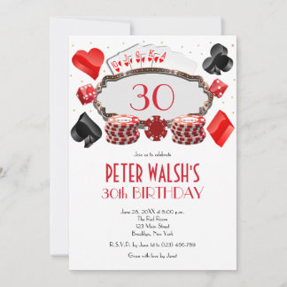 Casino Las Vegas Birthday Invitation