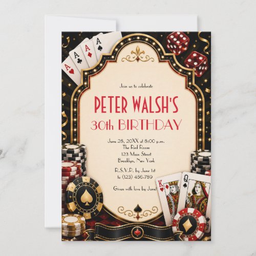 Casino Las Vegas Birthday Invitation