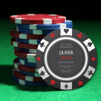 Casino Las Vegas Poker Chip bachelor party Invitation