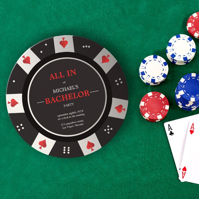 Casino Las Vegas Poker Chip Bachelor Party Invitation (Creator Uploaded)