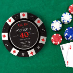 Casino Las Vegas Poker Chip Birthday Invitation<br><div class="desc">Celebrate your milestone birthday in style with our adult birthday invitation designed to look like a poker chip! This invitation is perfect for anyone who loves casinos, gambling, or anything Vegas-themed. The front of the invitation features a high-quality, full-color print of a poker chip with your name and birthday prominently...</div>
