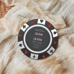 Casino Las Vegas Poker Chip engagement party Invitation