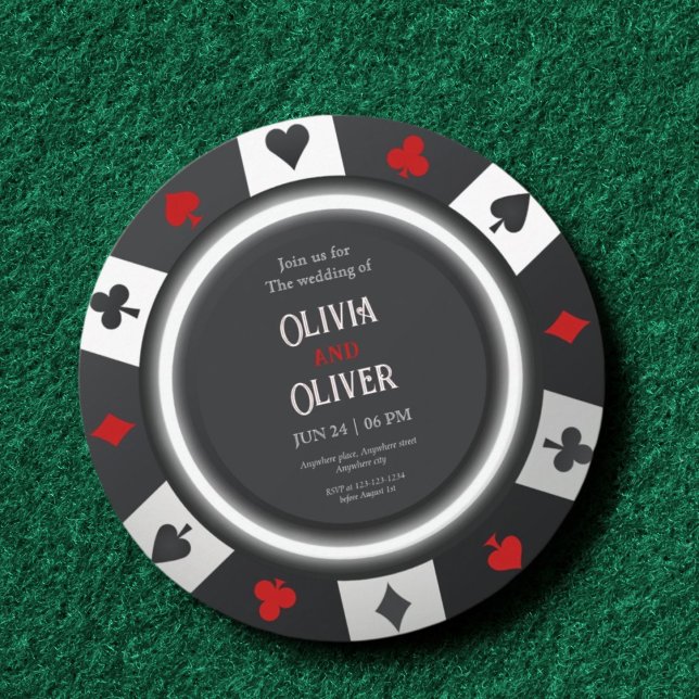 Casino Las Vegas Poker Chip wedding Invitation (Creator Uploaded)