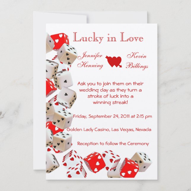 Casino Las Vegas Wedding invitation announcement (Front)