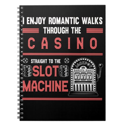 Casino Lover Lucky Gambling Slot Machine Notebook