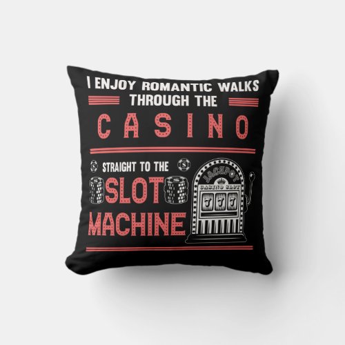 Casino Lover Lucky Gambling Slot Machine Throw Pillow