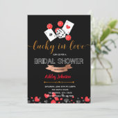 Casino lucky in love party invitation (Standing Front)