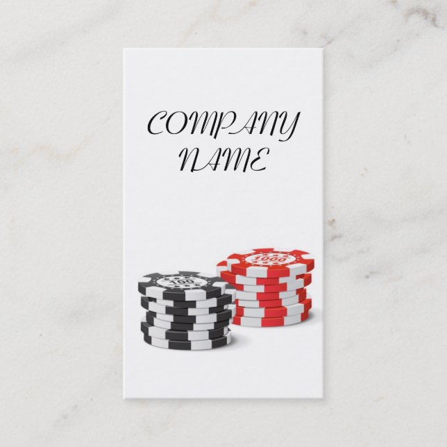 Casino Manager - Dealer Gamble Token Chip Business Card (Front)