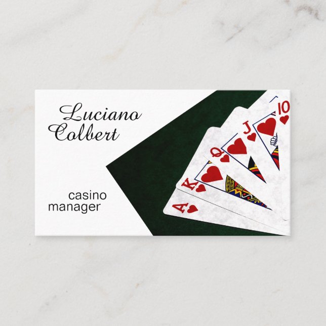 Casino manager funny customizable business card (Front)