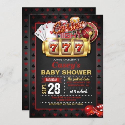 Casino Night Baby Shower Invitation