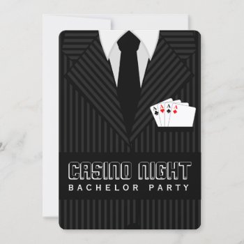Casino Night Bachelor Party Custom Invitations by sunnymars at Zazzle