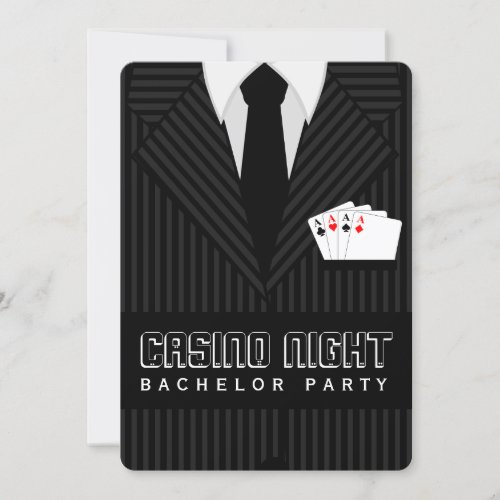 Casino Night Bachelor Party Custom Invitations