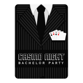 Casino Night Bachelor Party Custom Invitations