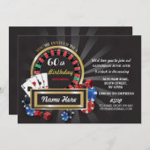 Casino Night Birthday Las Vegas Invite Party (Front/Back)