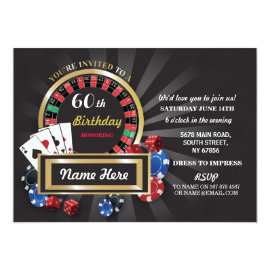 Casino Night Birthday Las Vegas Invite Party