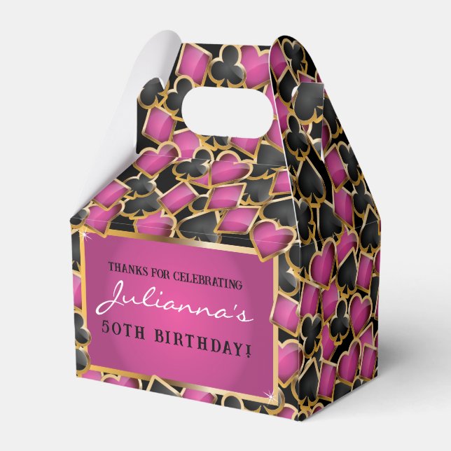 CASINO NIGHT Birthday Party Cards Favor Gift Box (Back Side)