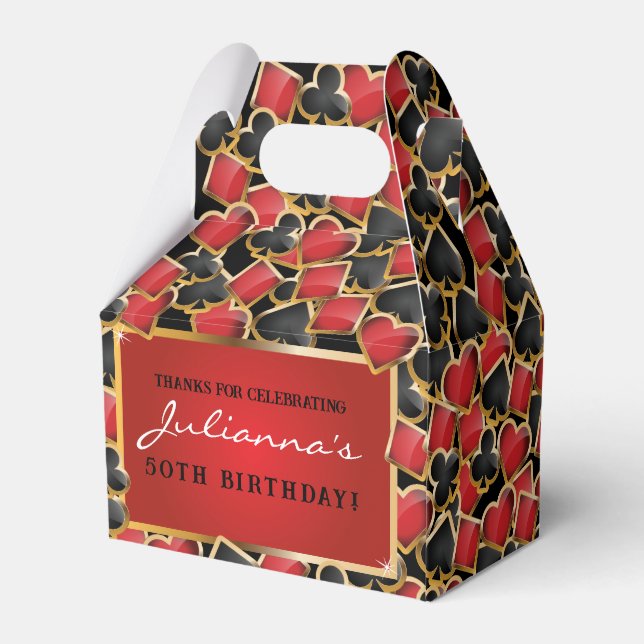 CASINO NIGHT Birthday Party Cards Favor Gift Box (Back Side)