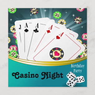 Casino Night Birthday Party Invitations
