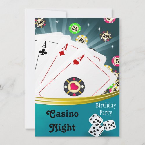 Casino Night Birthday Party Invitations