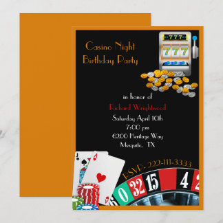 Casino Night Colorful Party Invitation