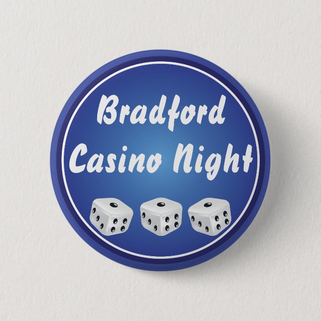 Casino Night Dice Pinback Button (Front)