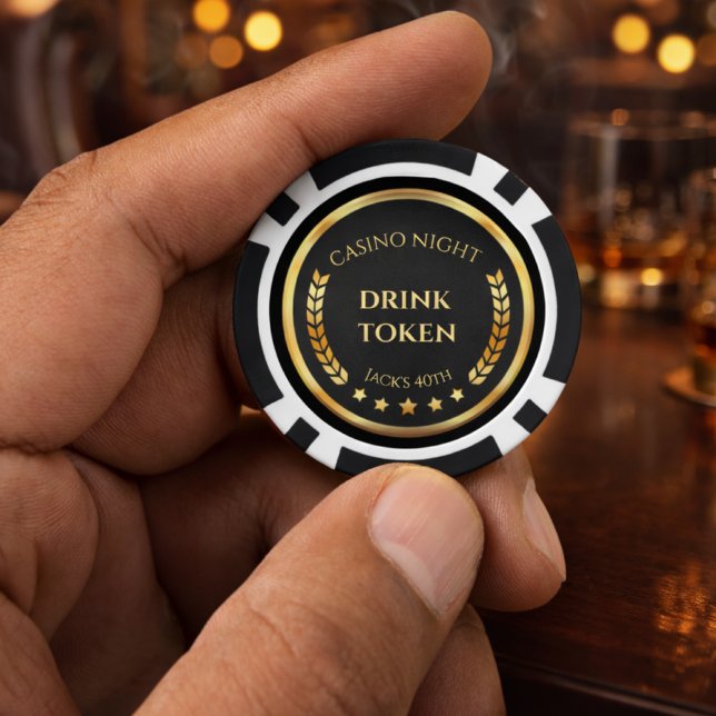 Casino Night Drink Token Poker Chip | Personalized (Creator Uploaded)